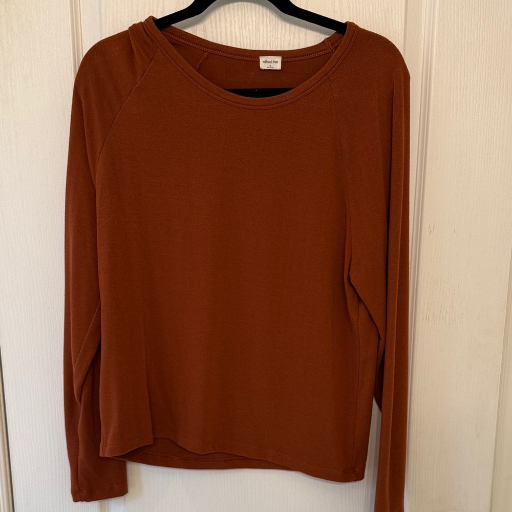 Aritzia Wilfred Free Terracotta Long Sleeve Top